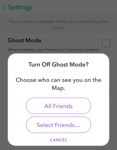 Snap Ghost Settings